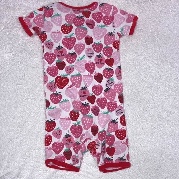 TCP strawberry I love daddy shortall pajama one piece zip cotton 2t - Picture 5 of 7